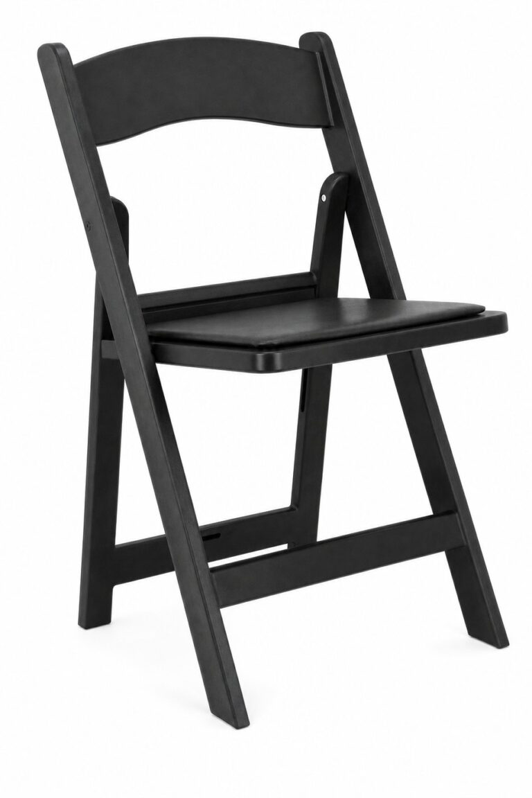 Black Resin Folding Chair rental — Creative Events & Rentals, Fort Myers FL