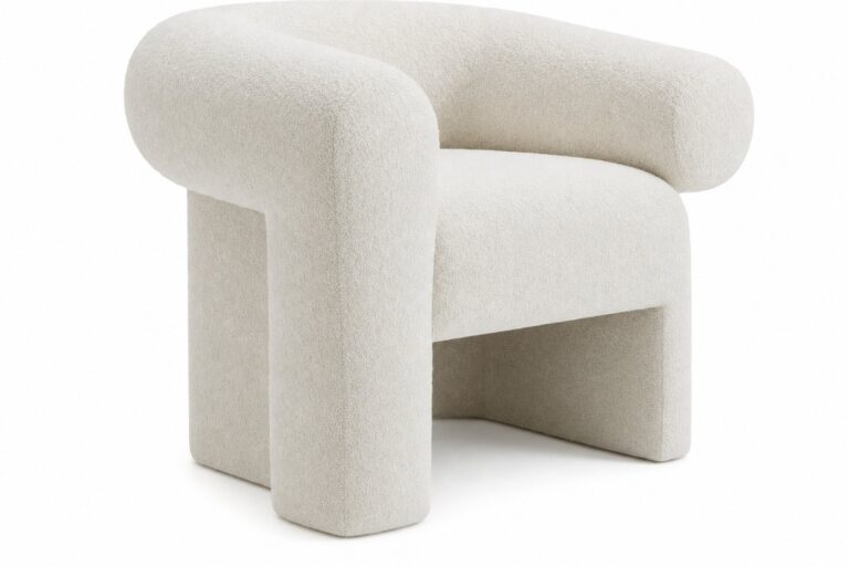 Boucle Curved Arm Chair rental — Creative Events & Rentals, Fort Myers FL