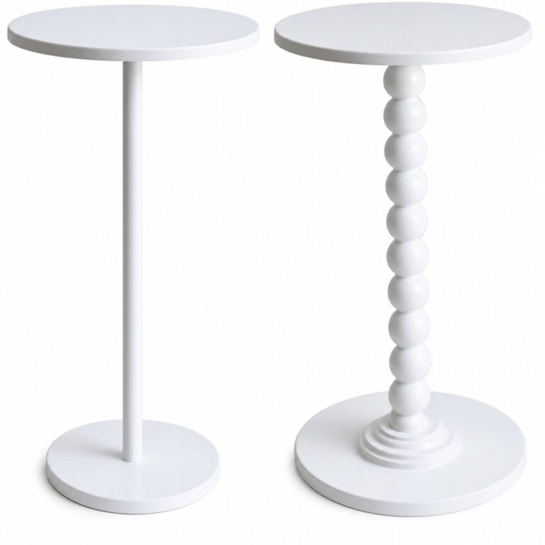 Circle Side Tables White rental — Creative Events & Rentals, Fort Myers FL