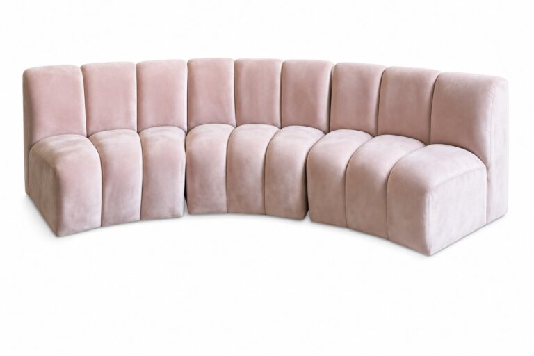 Curved Pink Sectional rental — Creative Events & Rentals, Fort Myers FL