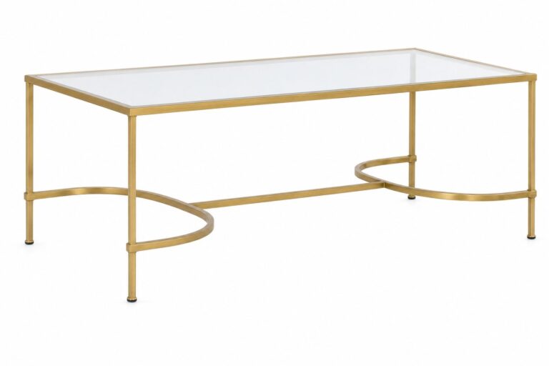 Gold Glass Coffee Table Rect rental — Creative Events & Rentals, Fort Myers FL