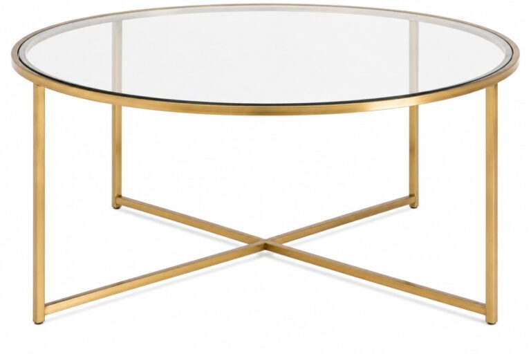 Gold Glass Coffee Table Round rental — Creative Events & Rentals, Fort Myers FL