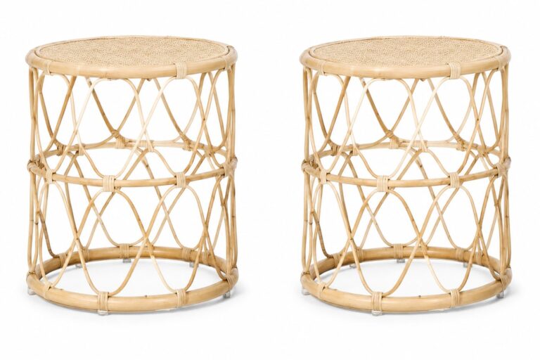 Light Bamboo Accent Table rental — Creative Events & Rentals, Fort Myers FL