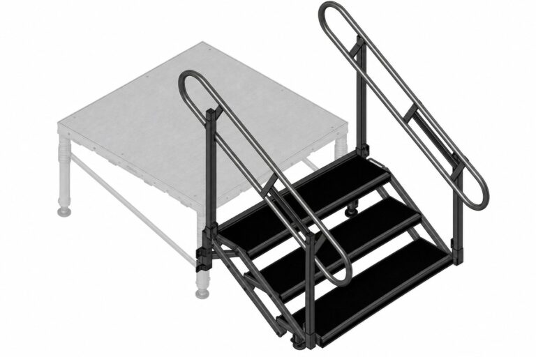 Stage 3 Step Pkg Rails rental — Creative Events & Rentals, Fort Myers FL