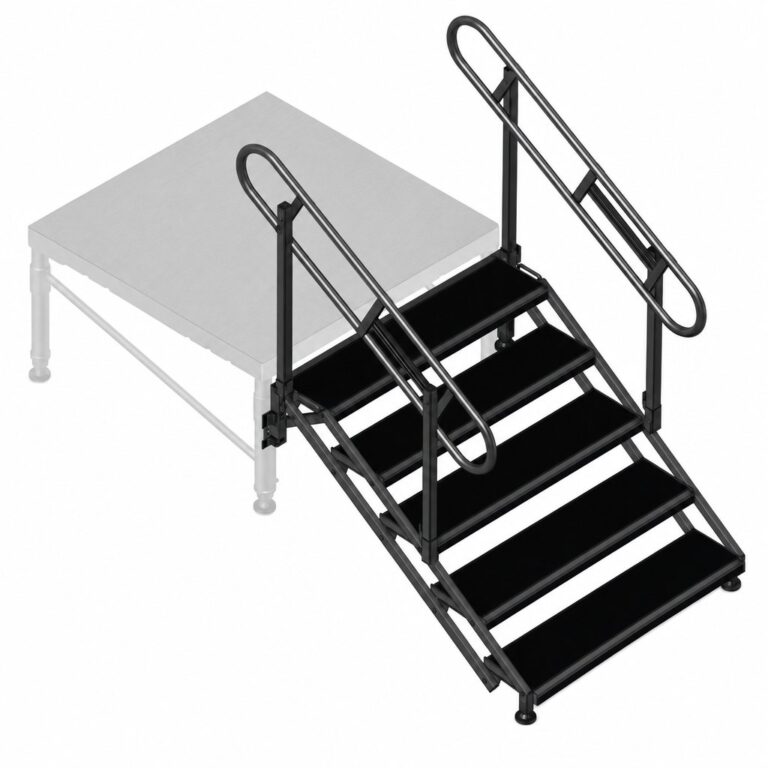 Stage 5 Step Pkg Rails rental — Creative Events & Rentals, Fort Myers FL