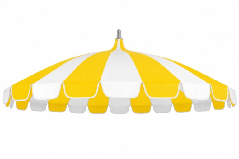 Yellow Striped Umbrella rental — Creative Events & Rentals, Fort Myers FL