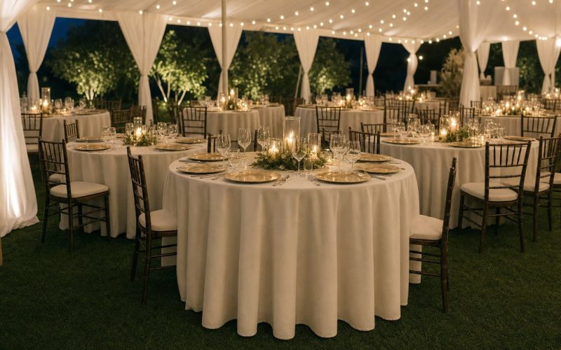 Gala Linens at an Evening Fundraiser — Creative Events & Rentals, Fort Myers FL
