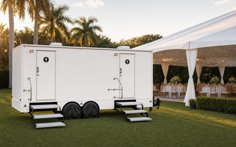 Restroom Trailer at a Corporate Event — Creative Events & Rentals, Fort Myers FL